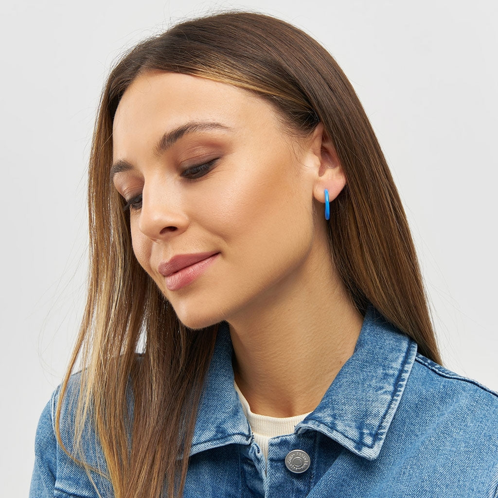 LULU Copenhagen Color Hoops Medium pair Hoops Blue
