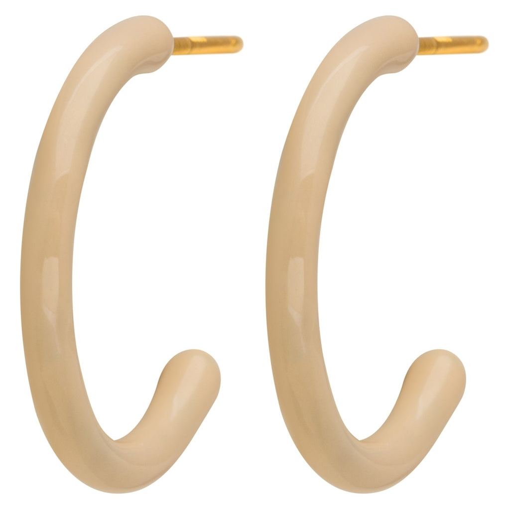 LULU Copenhagen Color Hoops Medium pair Hoops Buttercream
