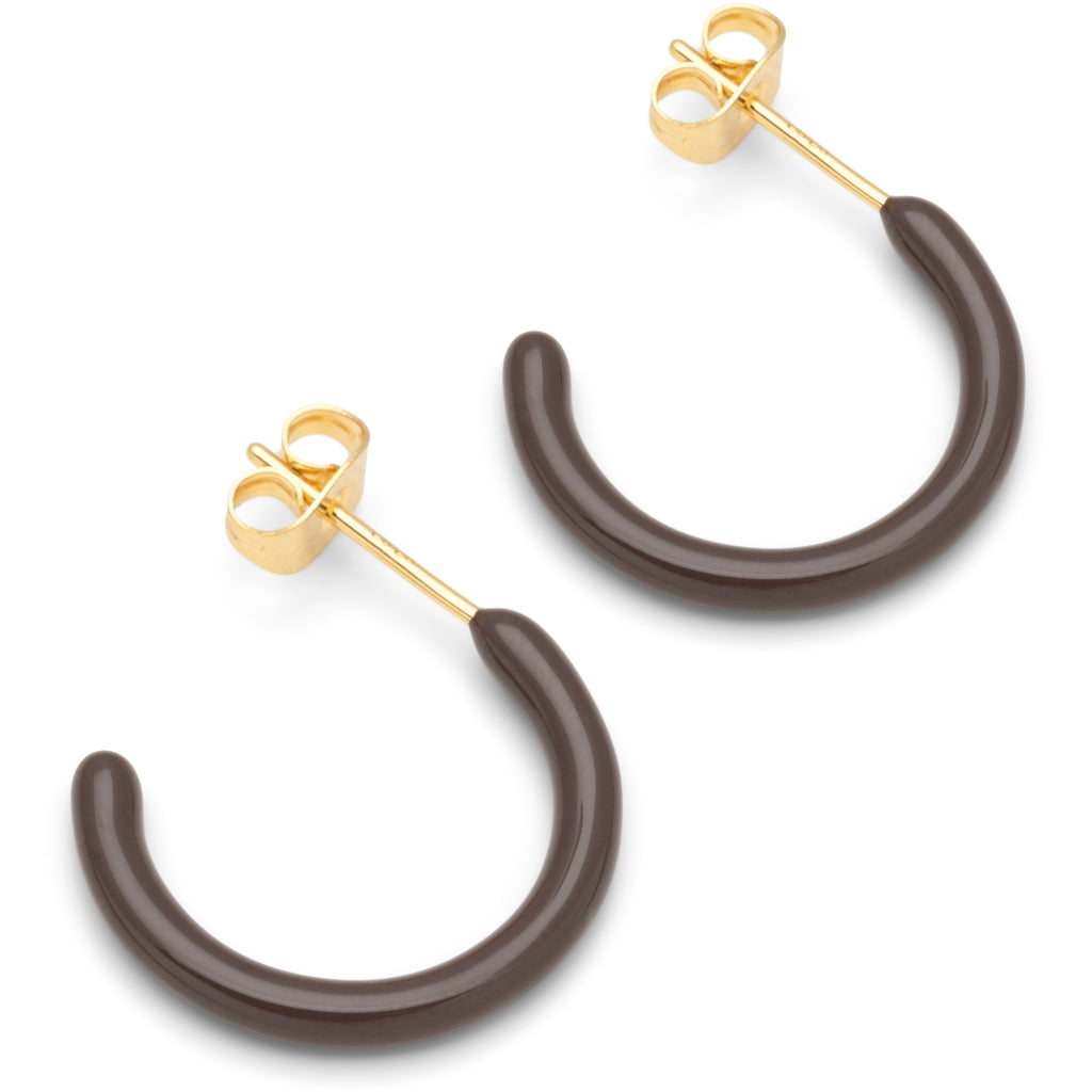 LULU Copenhagen Color Hoops Medium pair Hoops Cocoa Powder