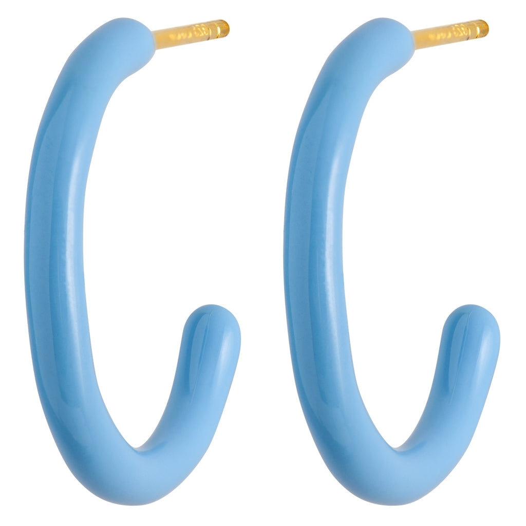 LULU Copenhagen Color Hoops Medium pair Hoops Light Blue