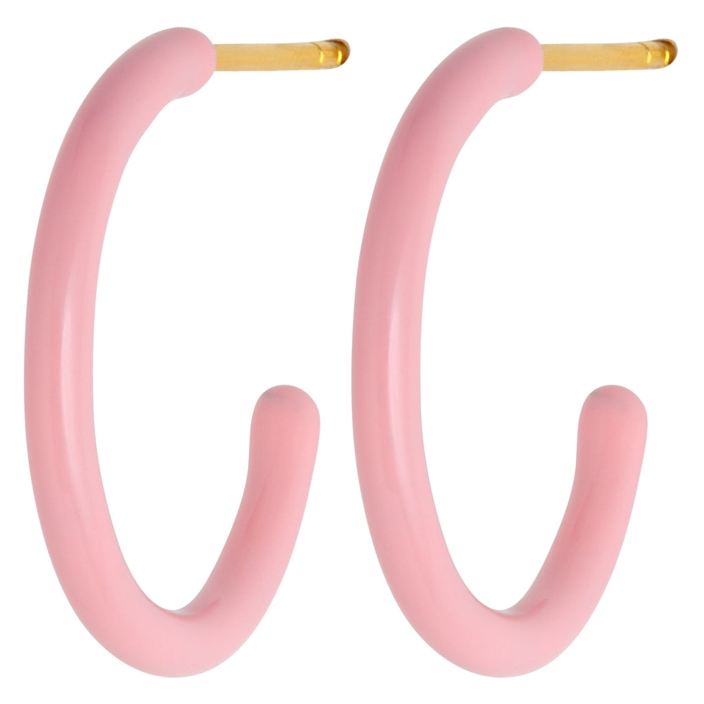 LULU Copenhagen Color Hoops Medium pair Hoops Light Pink
