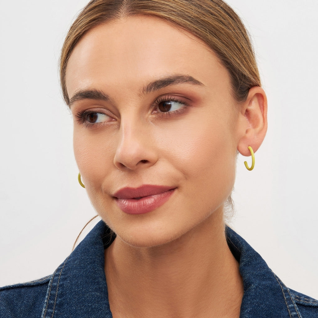 LULU Copenhagen Color Hoops Medium pair Hoops Lime
