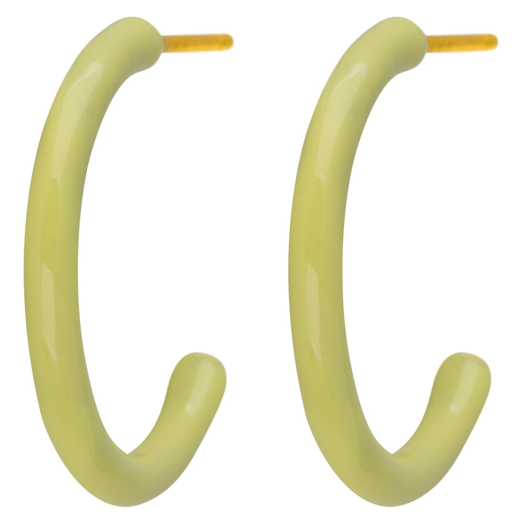 LULU Copenhagen Color Hoops Medium pair Hoops Lime