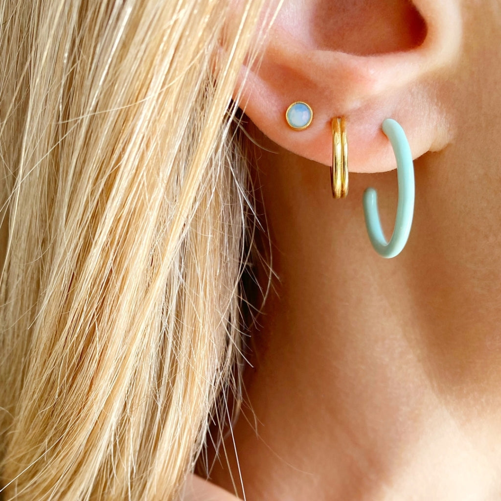 LULU Copenhagen Color Hoops Medium pair Hoops Mint