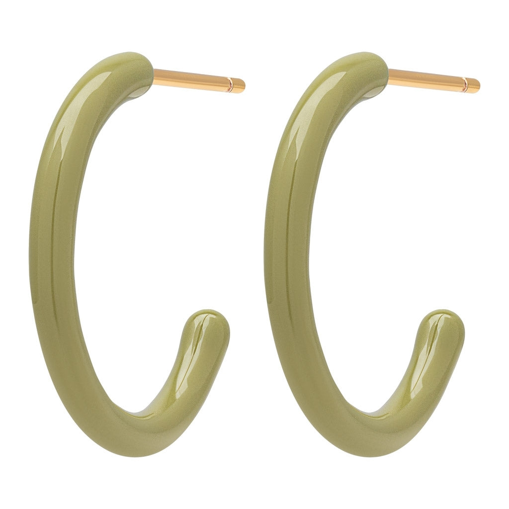 LULU Copenhagen Color Hoops Medium pair Hoops Willow Green