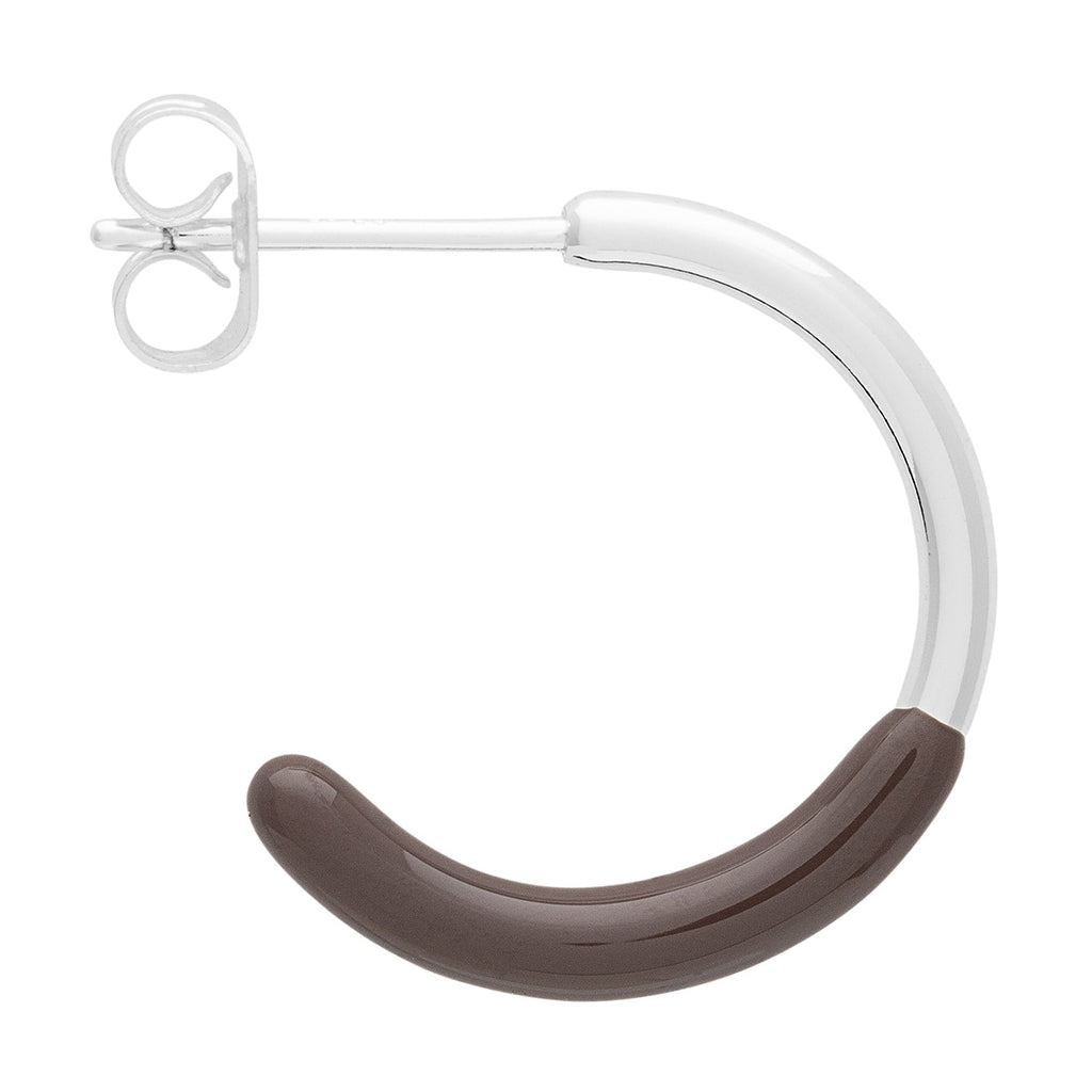 LULU Copenhagen Color Hoops half Dip Medium pair - silver plated Hoops Cocoa Powder