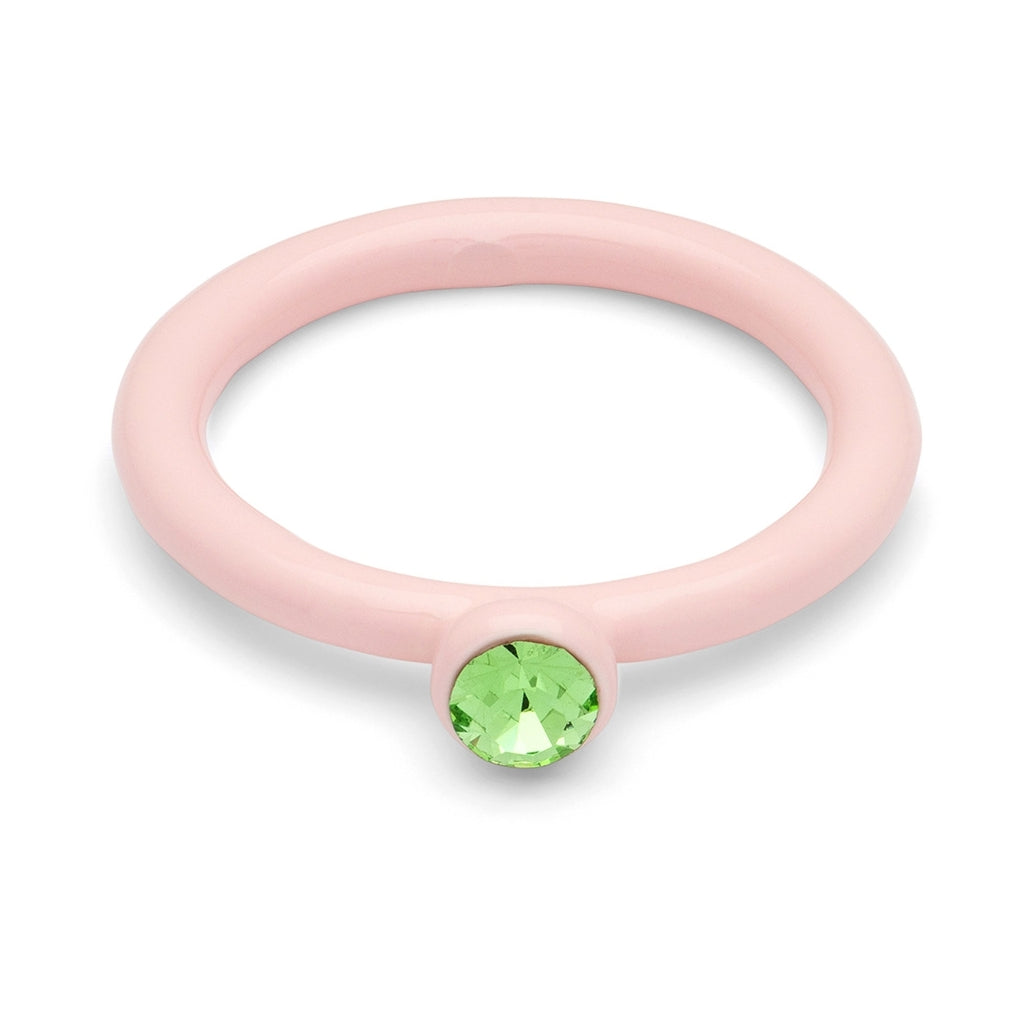 LULU Copenhagen Color Ring Crystal Rings Silk Light Pink
