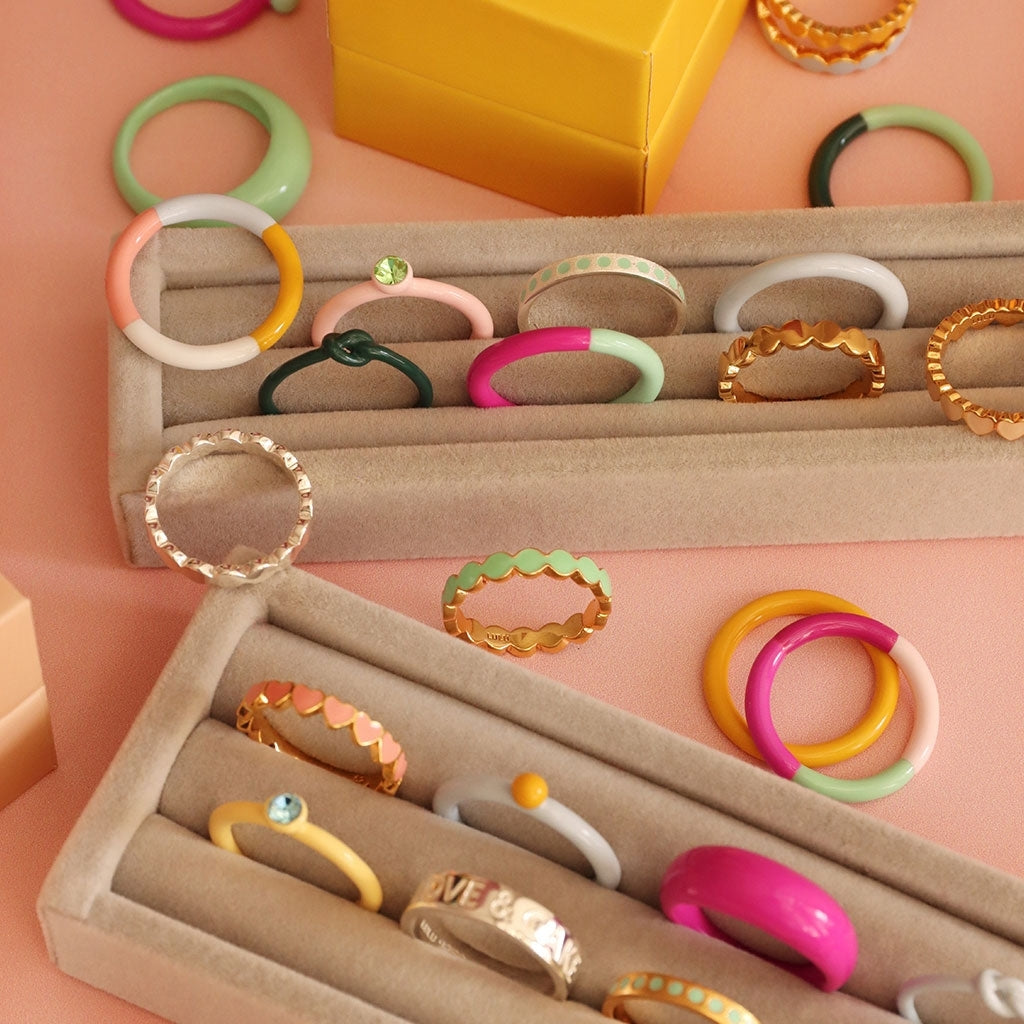 LULU Copenhagen Color Ring Crystal Rings Soft Yellow