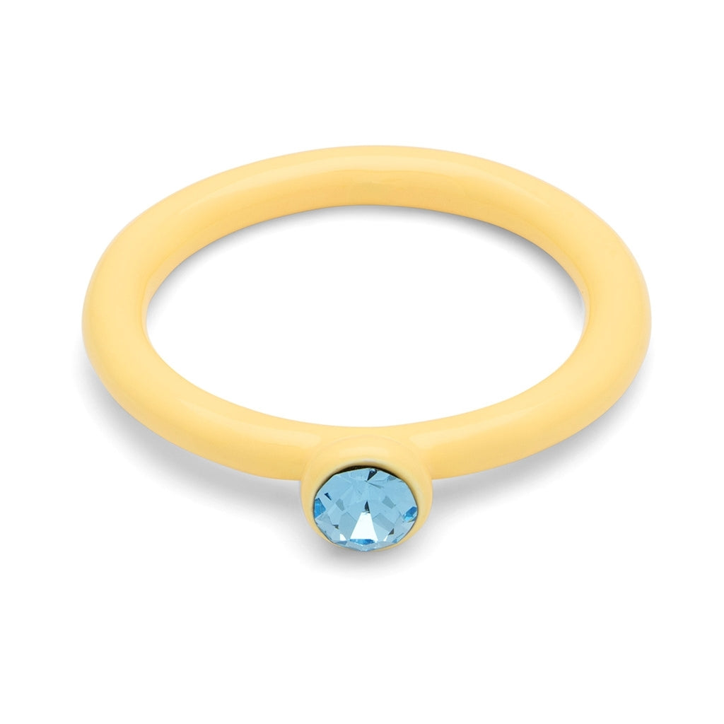 LULU Copenhagen Color Ring Crystal Rings Soft Yellow