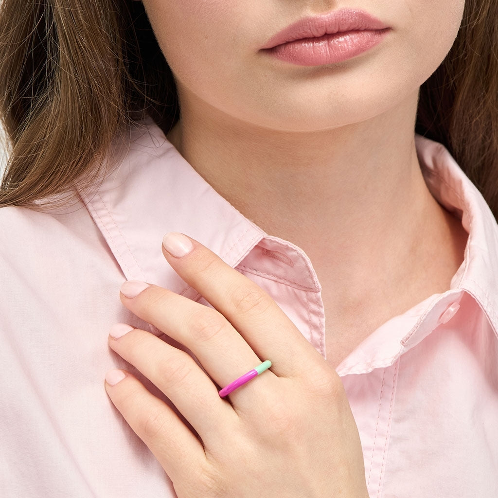LULU Copenhagen Color Ring Quatro Rings Pink Sunset