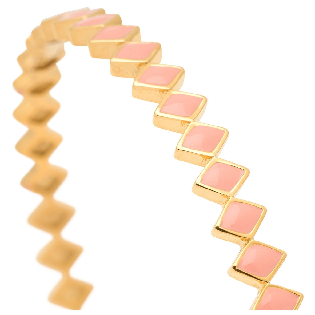 LULU Copenhagen Confetti Bangle - Gold Plated Bracelets Burnt Coral