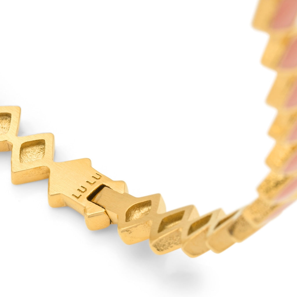 LULU Copenhagen Confetti Bangle - Gold Plated Bracelets Burnt Coral