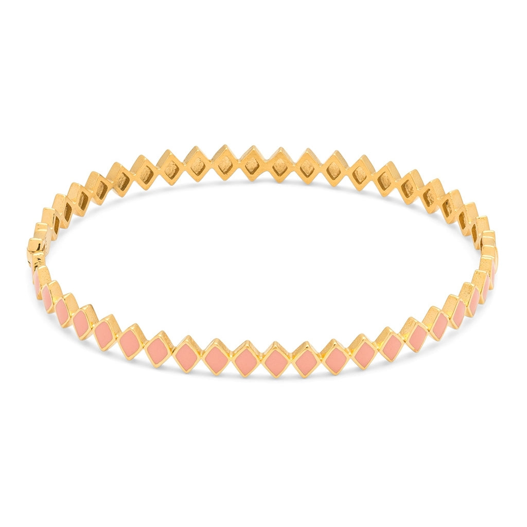 LULU Copenhagen Confetti Bangle - Gold Plated Bracelets Burnt Coral