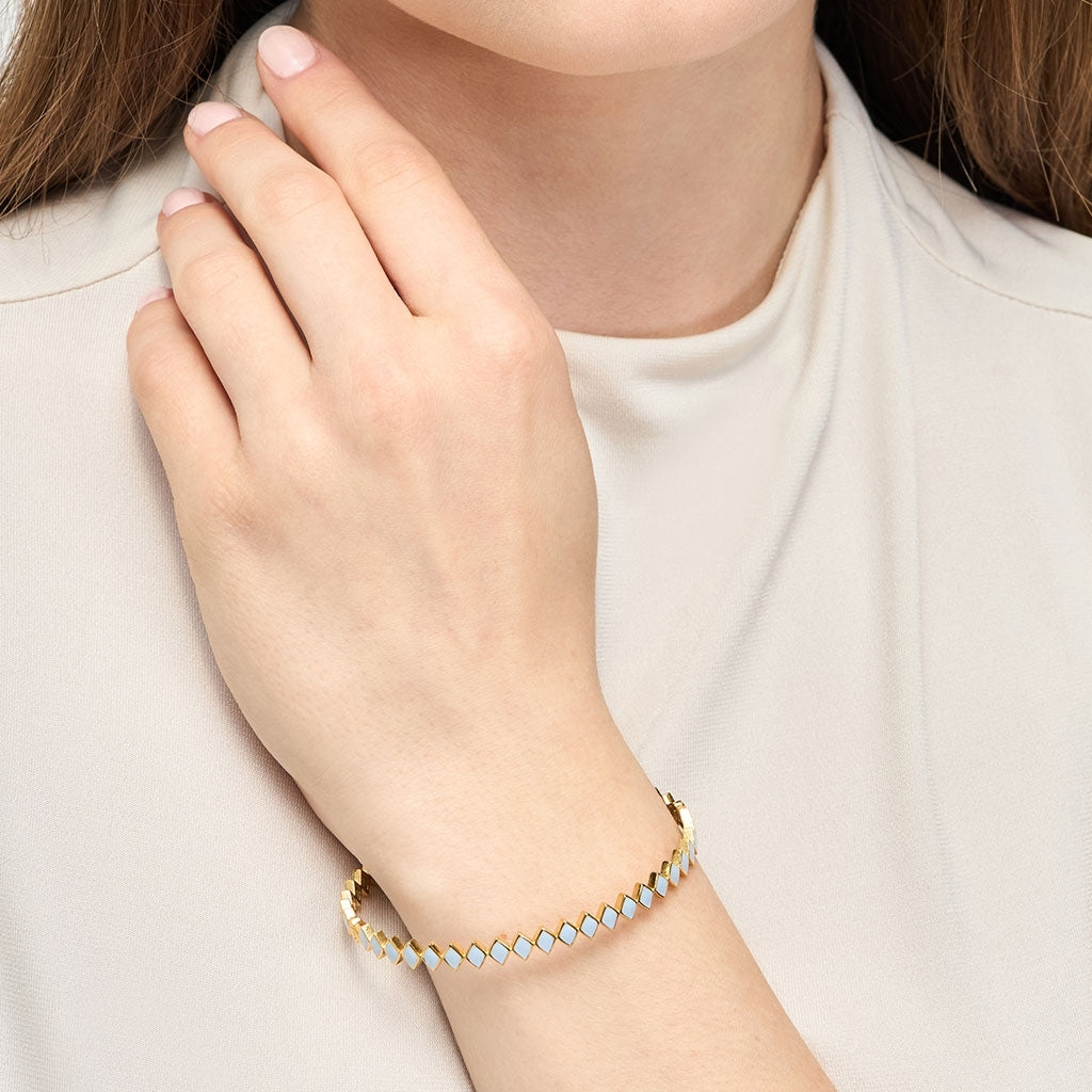 LULU Copenhagen Confetti Bangle - Gold Plated Bracelets Skyride Blue