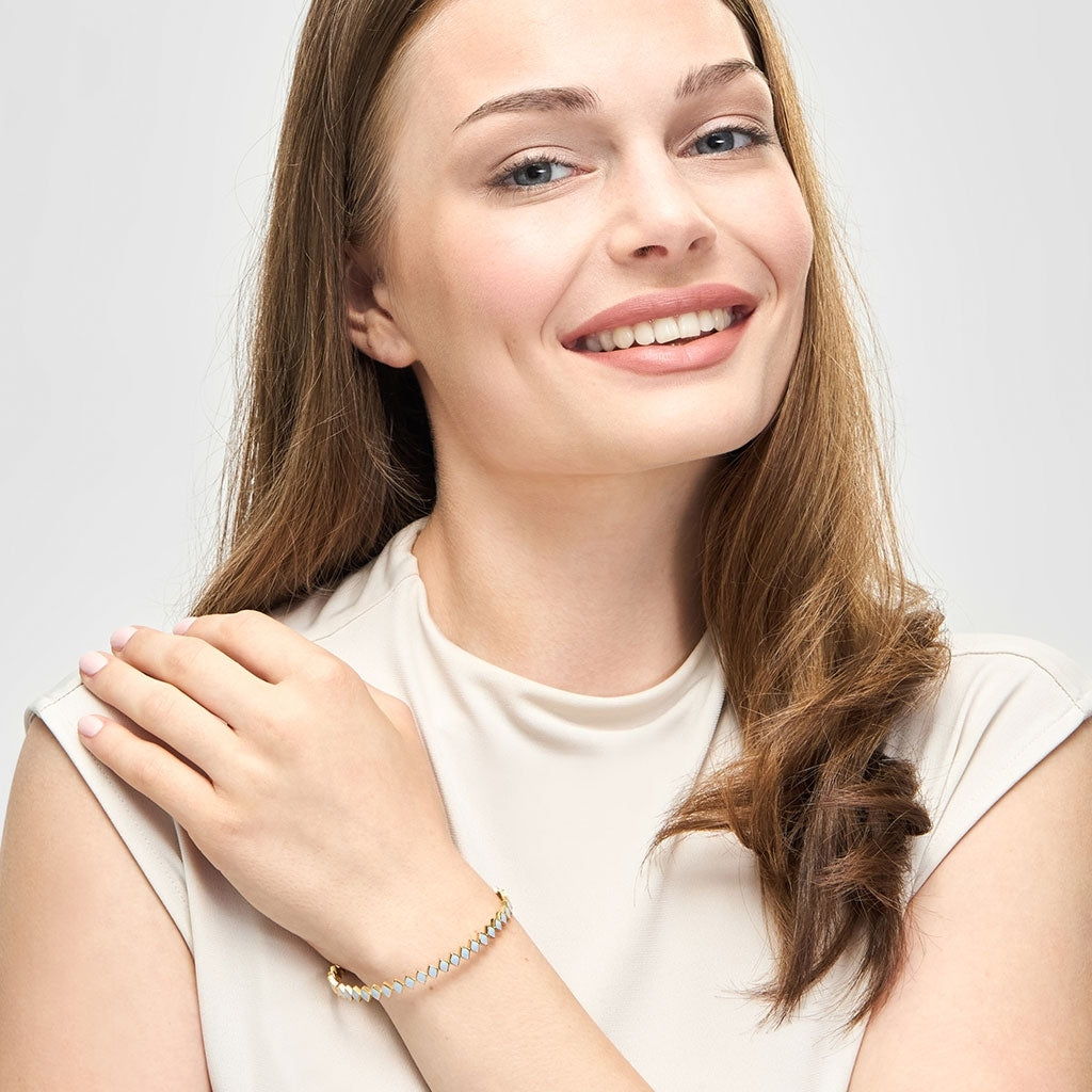 LULU Copenhagen Confetti Bangle - Gold Plated Bracelets Skyride Blue