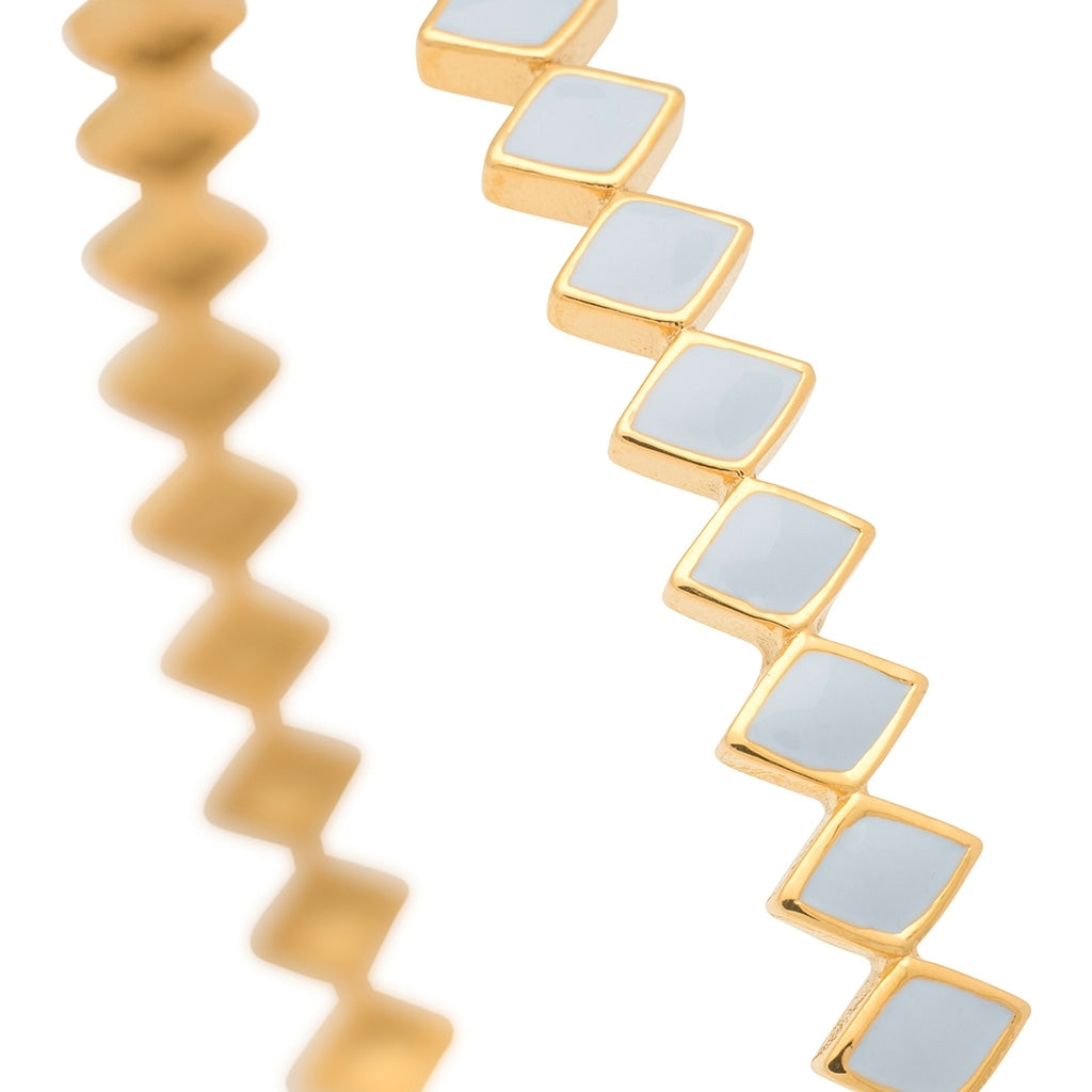 LULU Copenhagen Confetti Bangle - Gold Plated Bracelets Skyride Blue