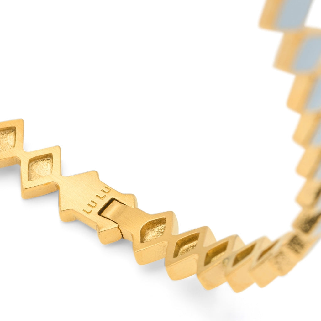 LULU Copenhagen Confetti Bangle - Gold Plated Bracelets Skyride Blue