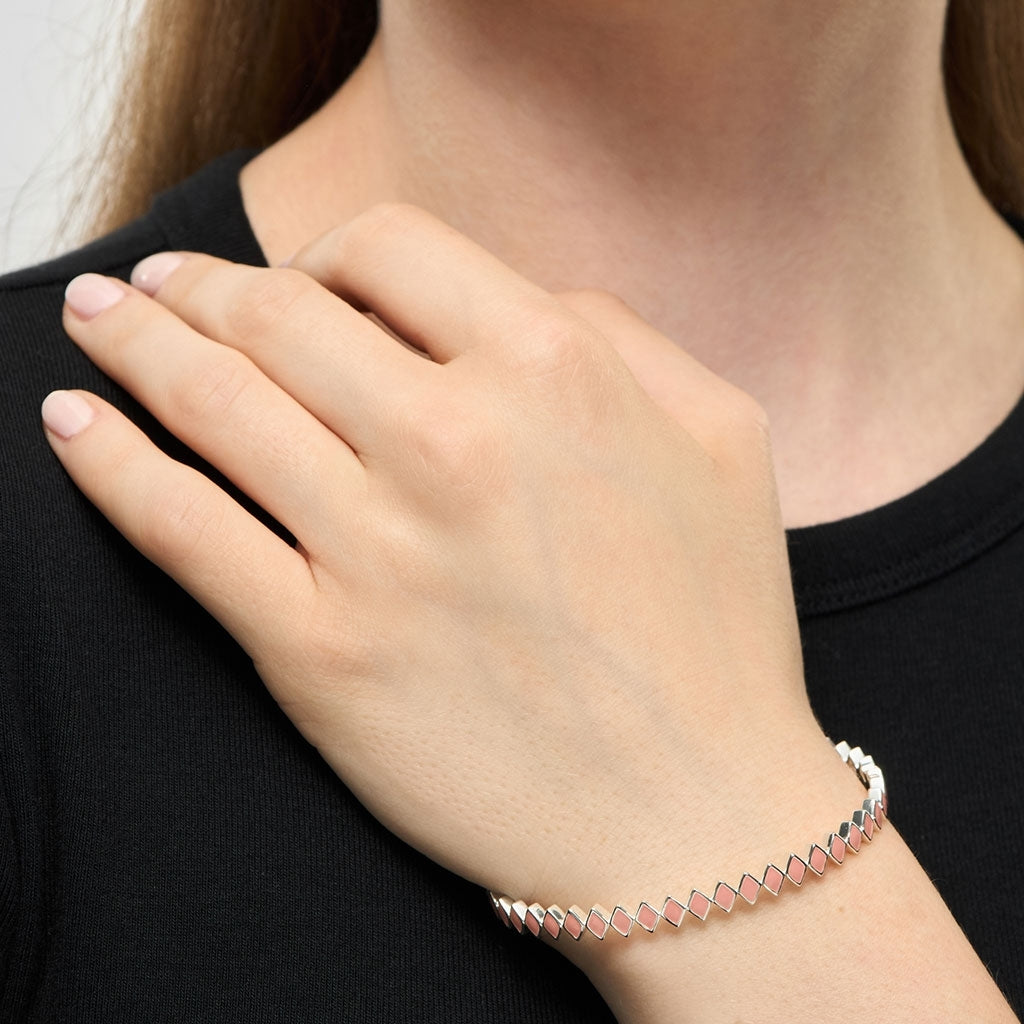 LULU Copenhagen Confetti Bangle - Silver Plated Bracelets Burnt Coral