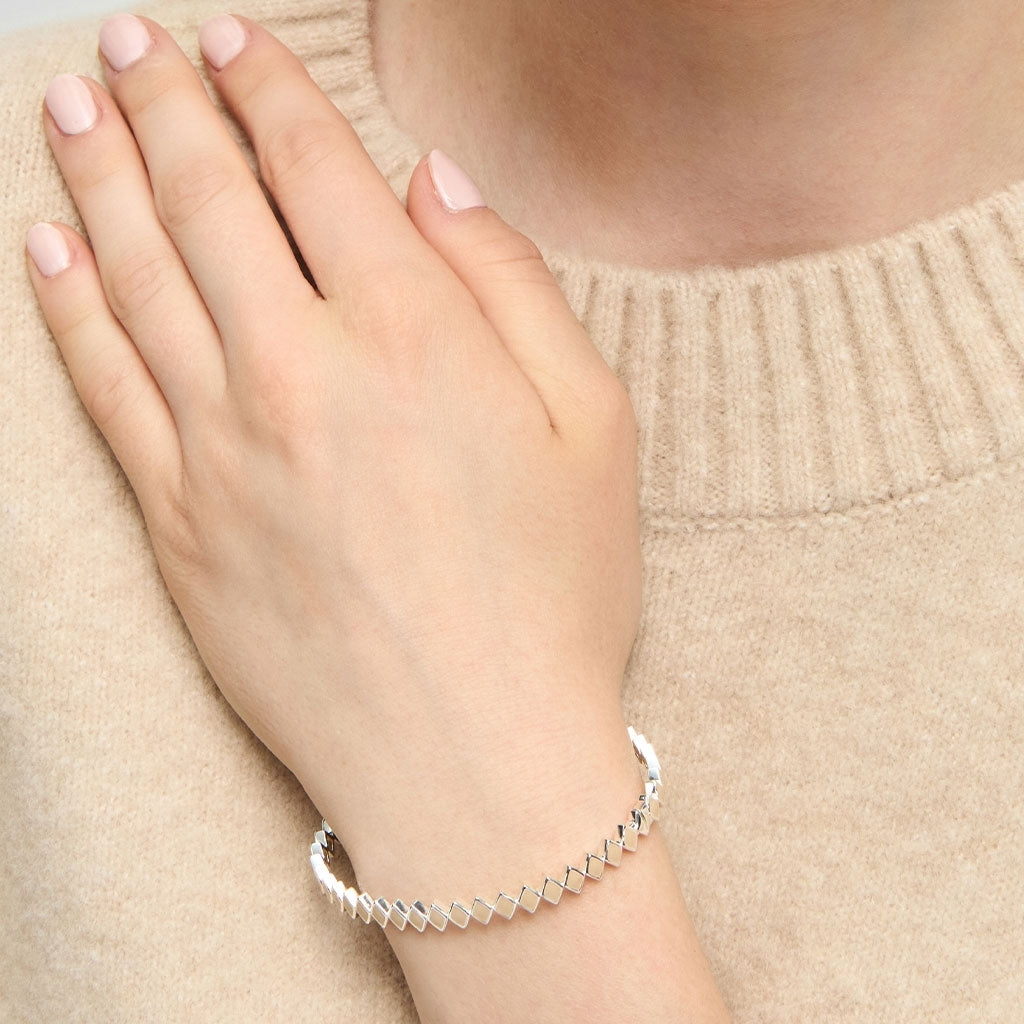 LULU Copenhagen Confetti Bangle - Silver Plated Bracelets Buttercream