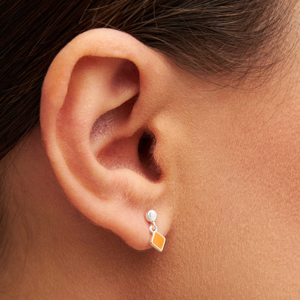 LULU Copenhagen Confetti Dangling earring 1 pcs silver plated Ear stud, 1 pcs Marigold