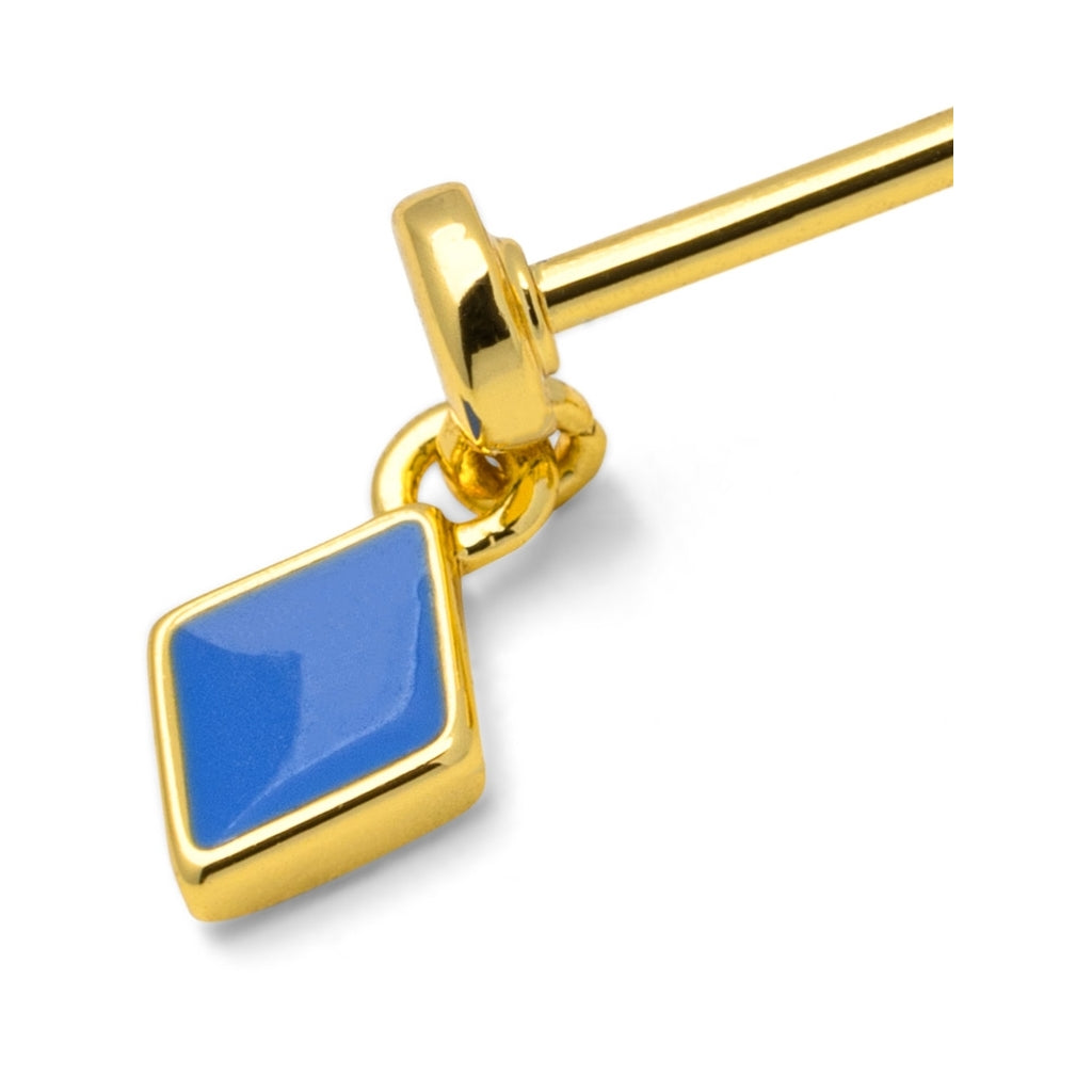LULU Copenhagen Confetti Dangling earring 1 pcs gold plated Ear stud, 1 pcs Blue