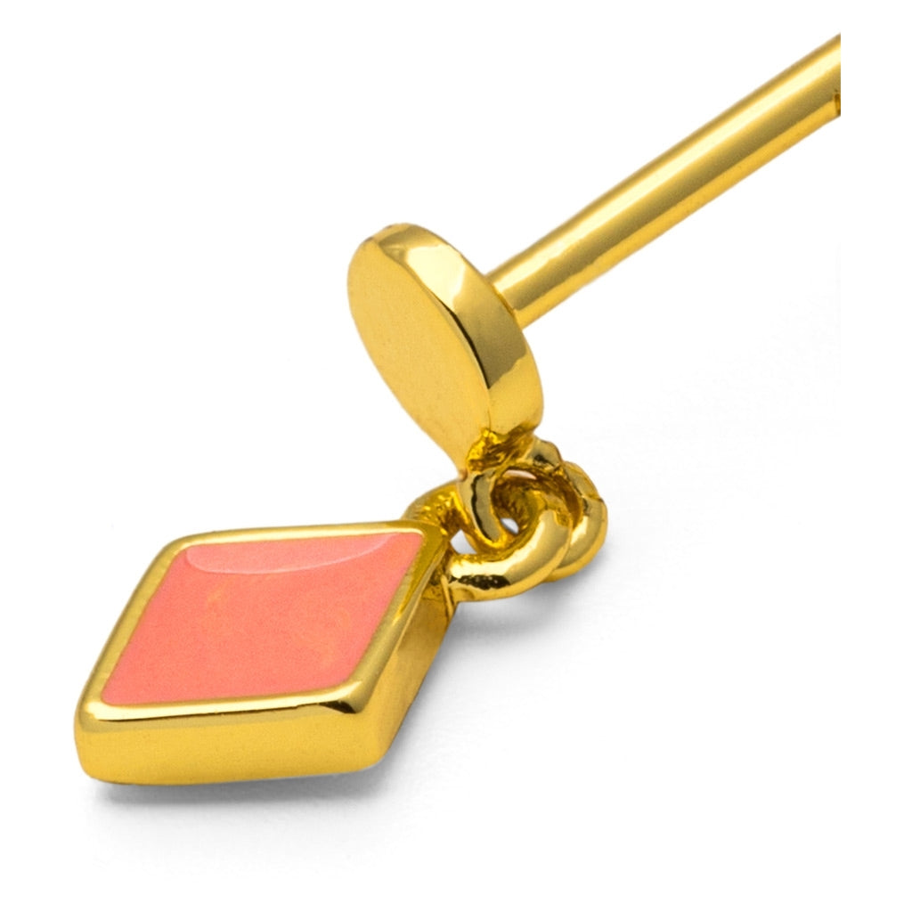 LULU Copenhagen Confetti Dangling earring 1 pcs gold plated Ear stud, 1 pcs Burnt Coral