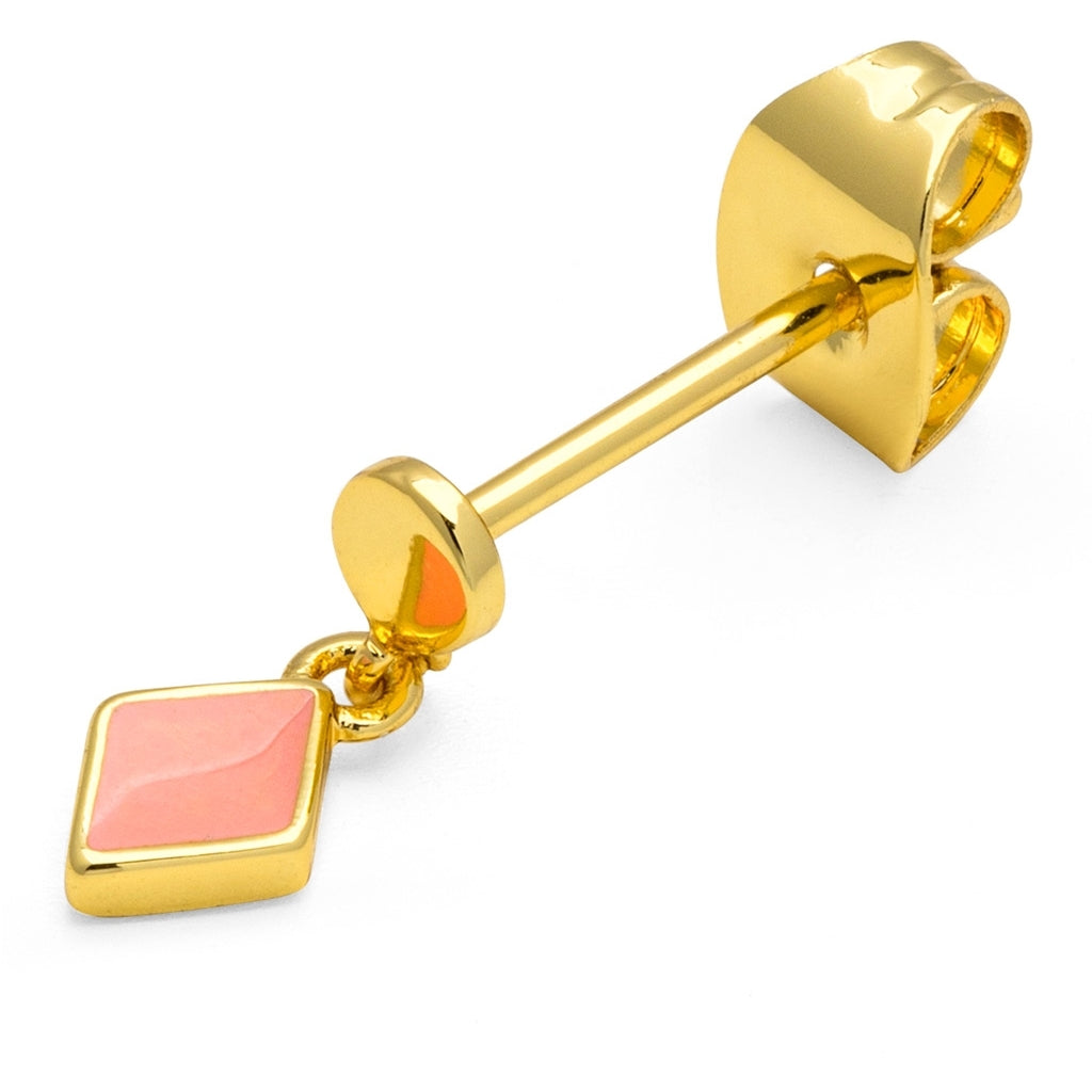 LULU Copenhagen Confetti Dangling earring 1 pcs gold plated Ear stud, 1 pcs Burnt Coral