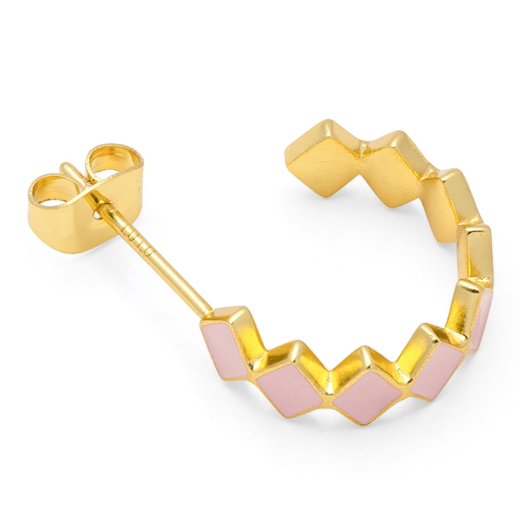 LULU Copenhagen Confetti Hoops Pair gold plated Hoops Light Pink