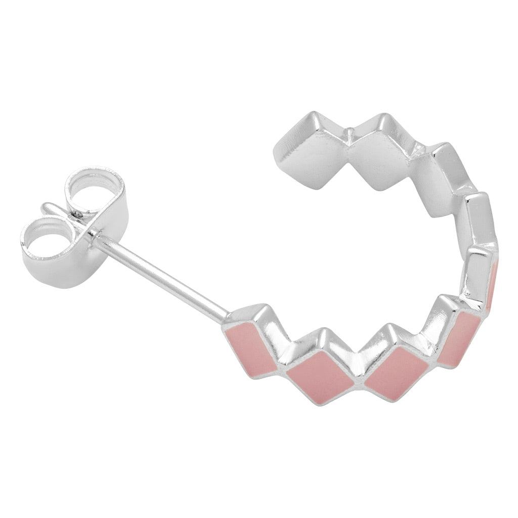 LULU Copenhagen Confetti Hoops Pair silver plated Hoops Light Pink