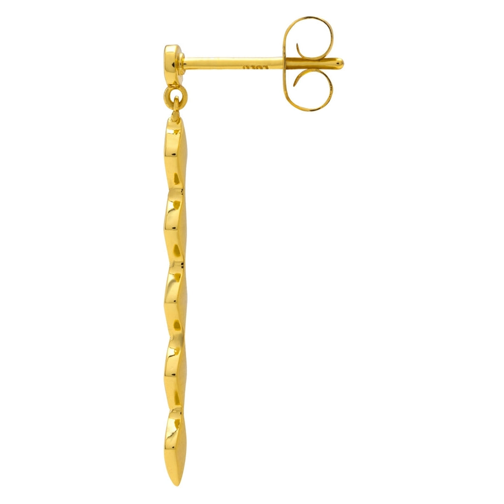 LULU Copenhagen Confetti Long earring 1 pcs gold plated Ear stud, 1 pcs Orange Coral - Light Pink