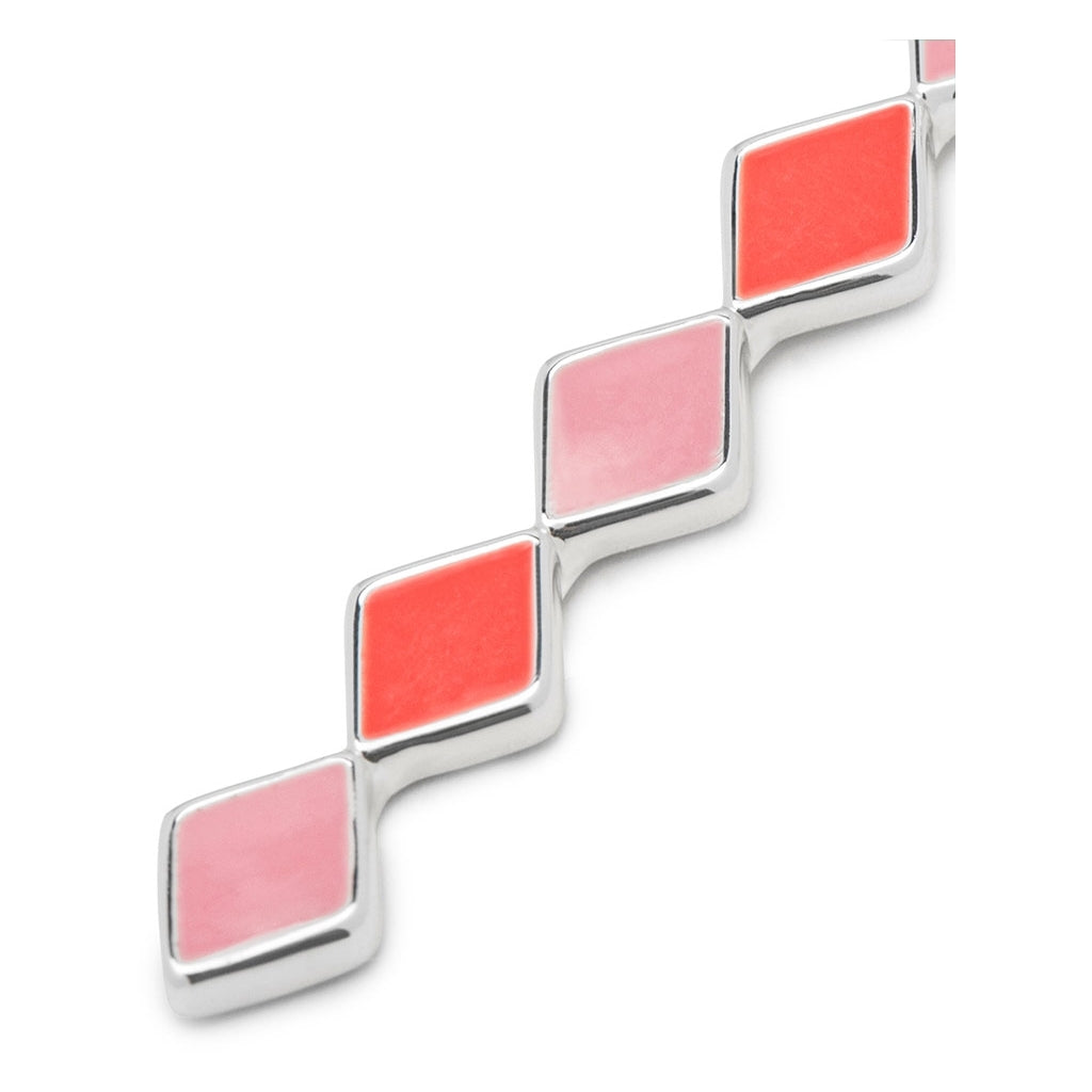 LULU Copenhagen Confetti Long earring 1 pcs silver plated Ear stud, 1 pcs Orange Coral - Light Pink