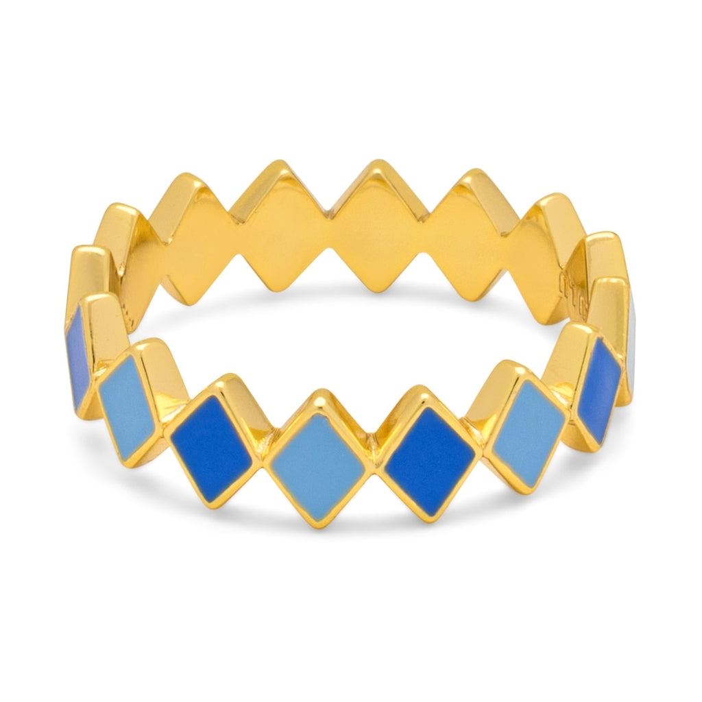 LULU Copenhagen Confetti Ring gold plated Rings Blue