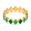 Confetti Ring - gold plated - Green