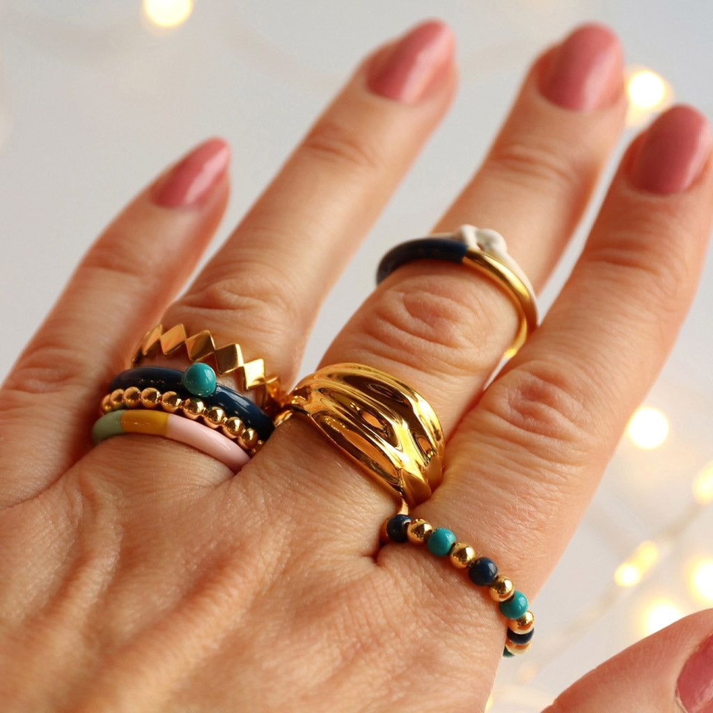 LULU Copenhagen Confetti Ring gold plated Rings Gold plated