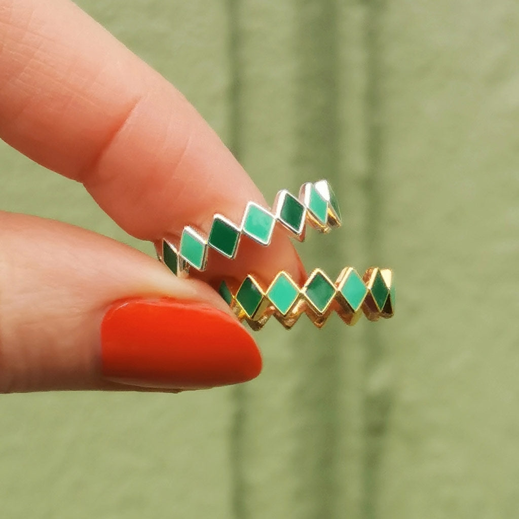LULU Copenhagen Confetti Ring silver Rings Green