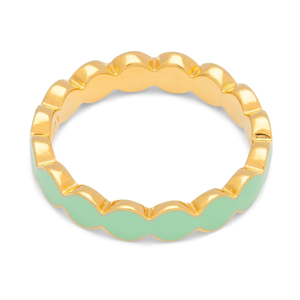 LULU Copenhagen Connected Circles Ring Rings Seasalt Green