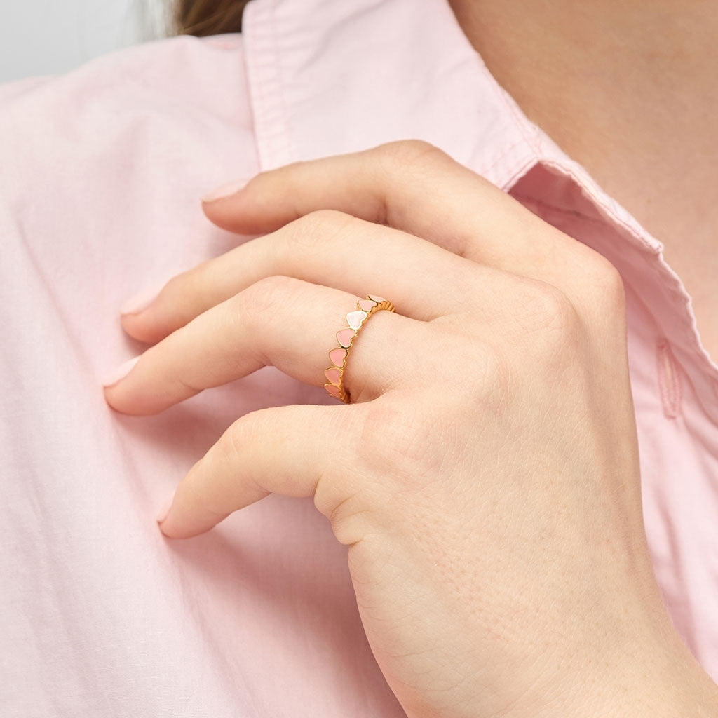 LULU Copenhagen Connected Hearts Ring Rings Burnt Coral