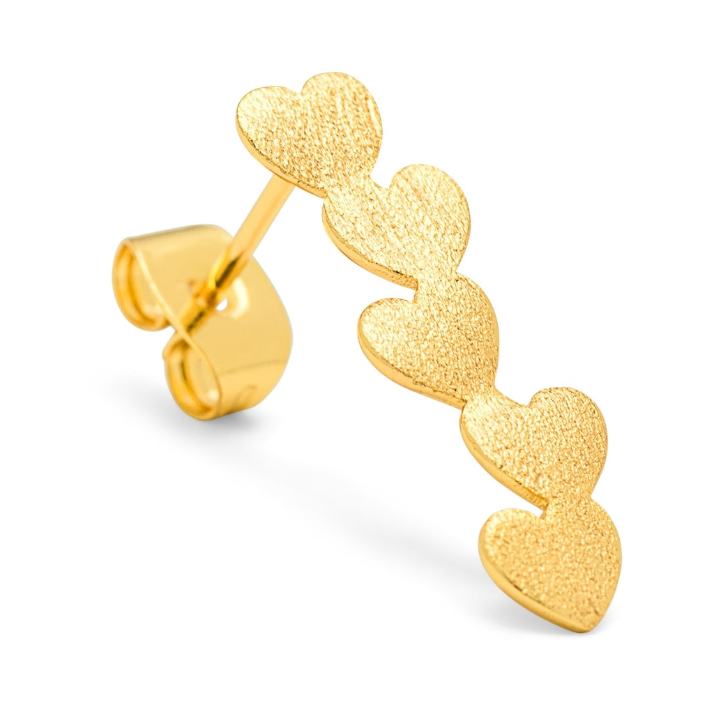 LULU Copenhagen Connected Hearts earring 1 pcs Ear stud, 1 pcs Gold plated