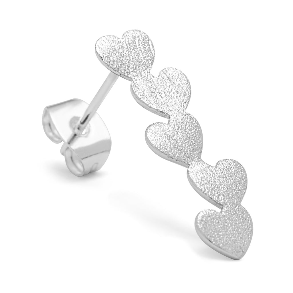 LULU Copenhagen Connected Hearts earring 1 pcs Ear stud, 1 pcs Silver Plated