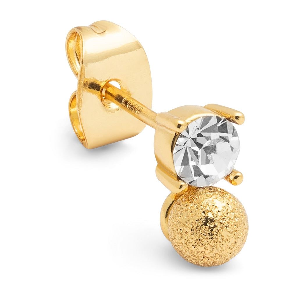 LULU Copenhagen Diamond Eye earring 1 pcs Ear stud, 1 pcs Gold Plated/Crystal