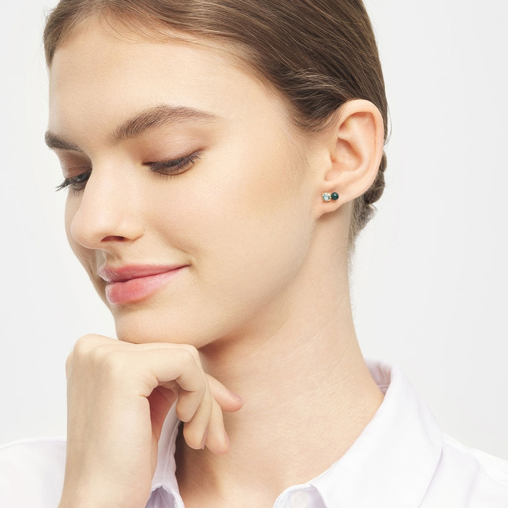 LULU Copenhagen Diamond Eye earring 1 pcs Ear stud, 1 pcs North sea green/Chrysolite