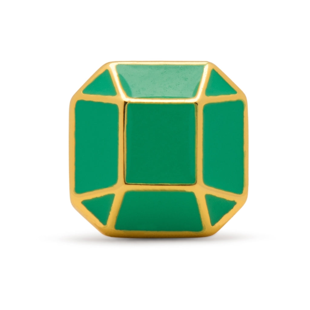 LULU Copenhagen Diamond Large earring 1 pcs gold plated Ear stud, 1 pcs Light Green