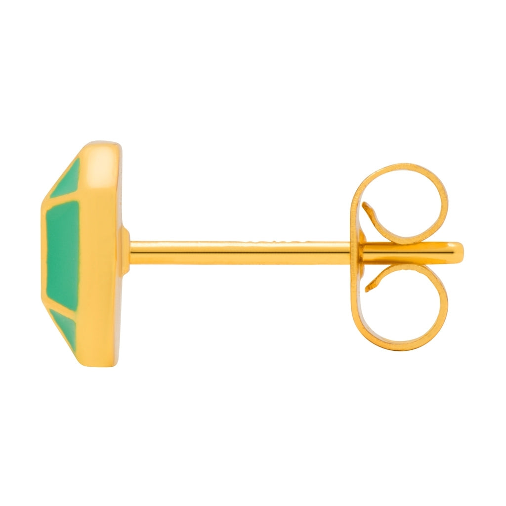 LULU Copenhagen Diamond Large earring 1 pcs gold plated Ear stud, 1 pcs Light Green