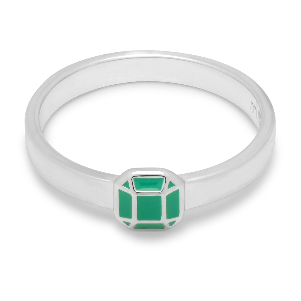 LULU Copenhagen Diamond Ring Small silver Rings Light Green