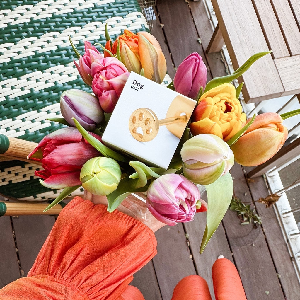 LULU Copenhagen Dog earring 1 pcs Ear stud, 1 pcs Gold plated