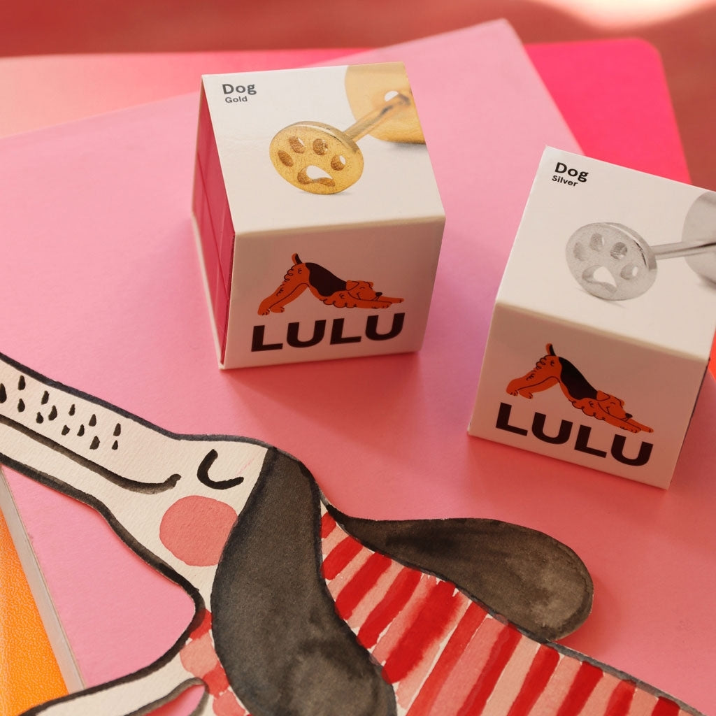 LULU Copenhagen Dog earring 1 pcs Ear stud, 1 pcs Silver Plated