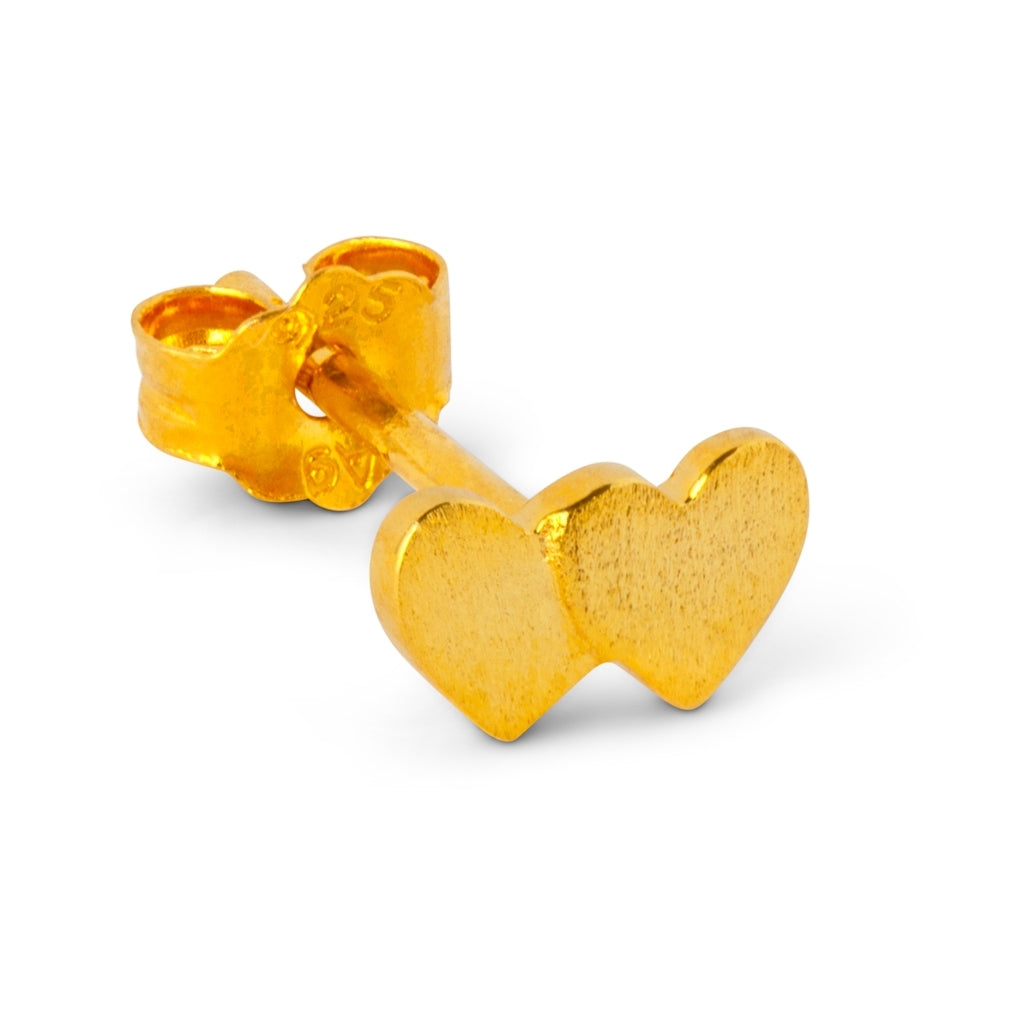 LULU Copenhagen Domino Hearts 2 earring 1 pcs Ear stud, 1 pcs Gold plated
