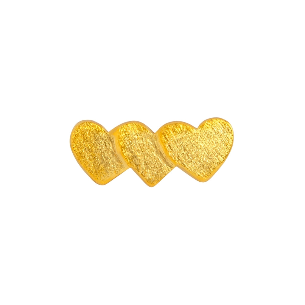 LULU Copenhagen Domino Hearts 3 earring 1 pcs Ear stud, 1 pcs Gold plated