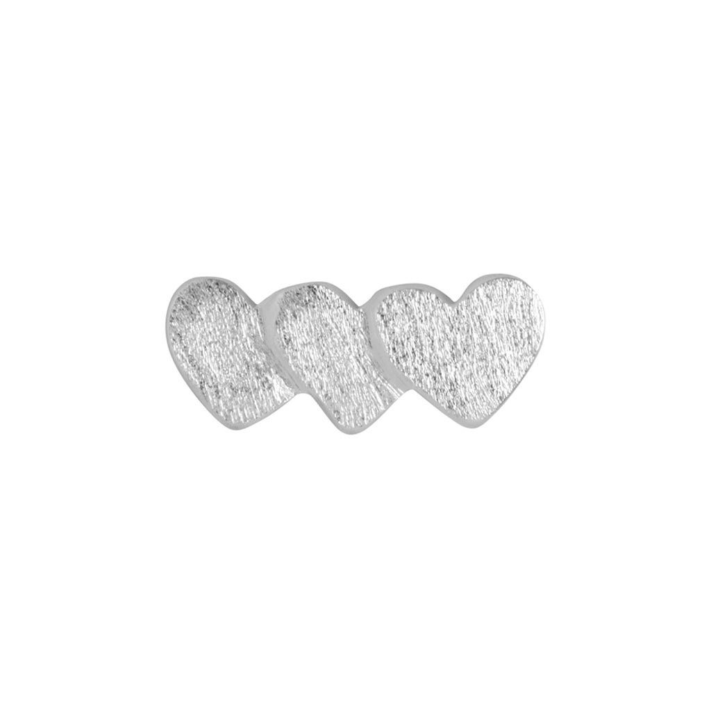 LULU Copenhagen Domino Hearts 3 earring 1 pcs Ear stud, 1 pcs Silver