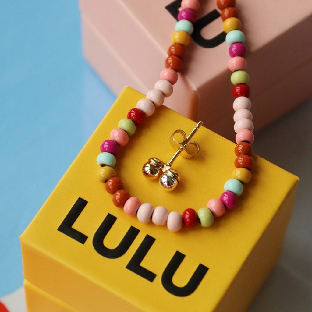 LULU Copenhagen Double Color Ball earring 1 pcs Ear stud, 1 pcs Gold-Silver